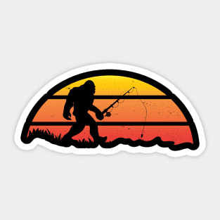 Bigfoot Fishing Pole Rod Sasquatch Bigfoot Sticker